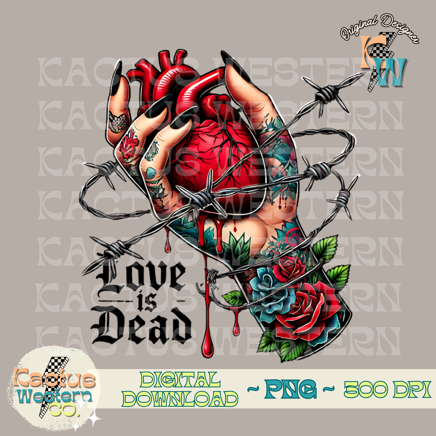 Love is Dead PNG - Digital Download