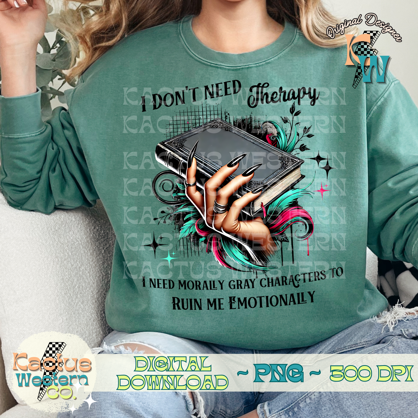 Book Therapy PNG - Digital Download