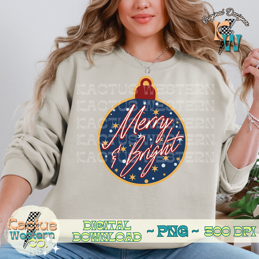 Merry and Bright PNG - Digital Download