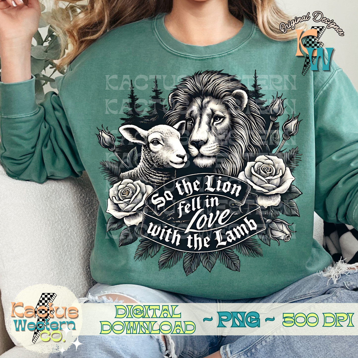 Lion and the Lamb PNG - Digital Download