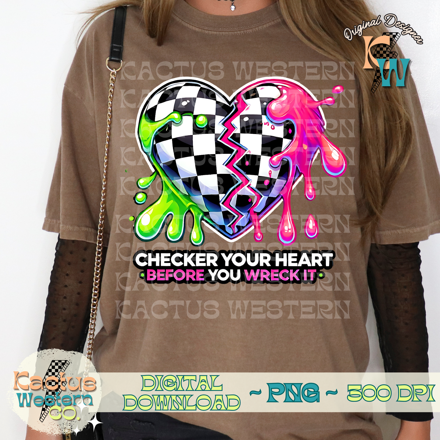 Checker Your Heart PNG - Digital Download