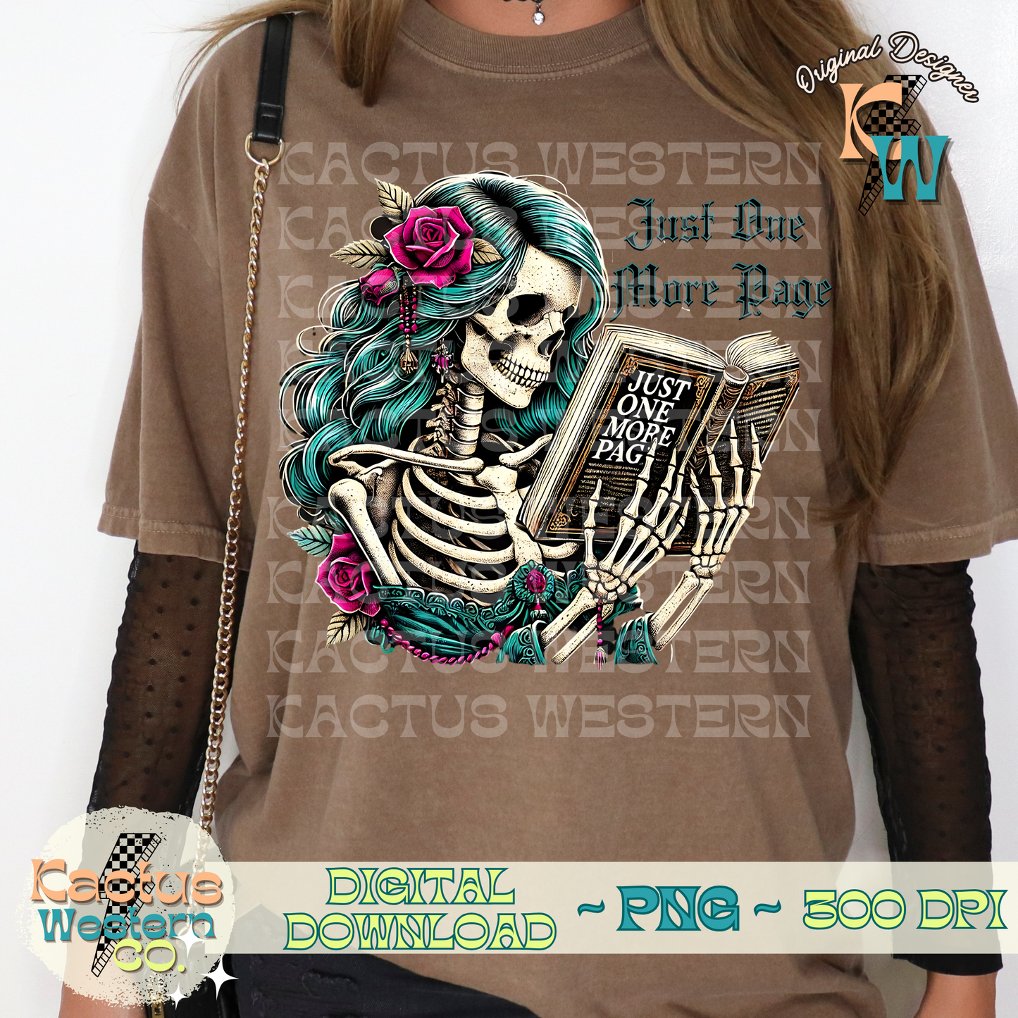 One More Page Skelly PNG - Digital Download