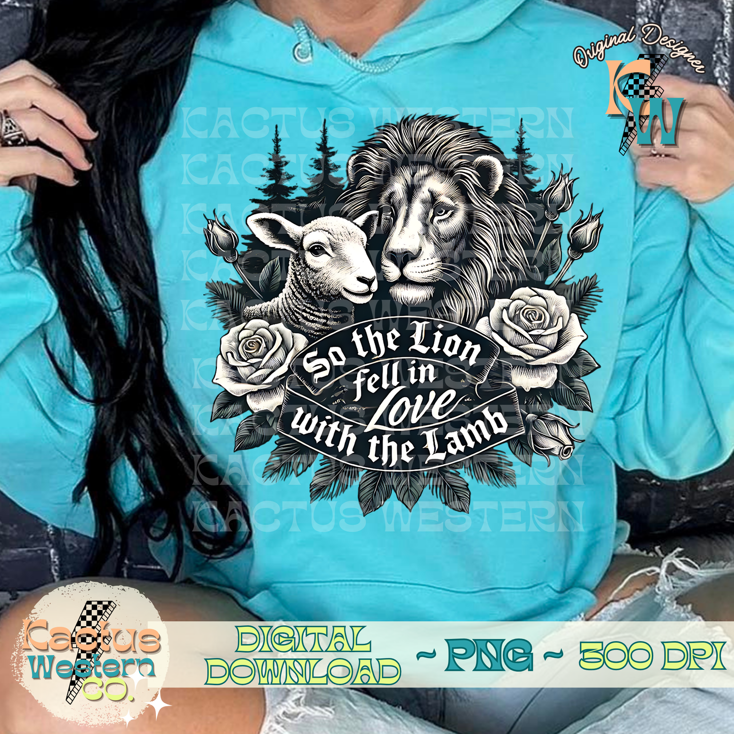 Lion and the Lamb PNG - Digital Download