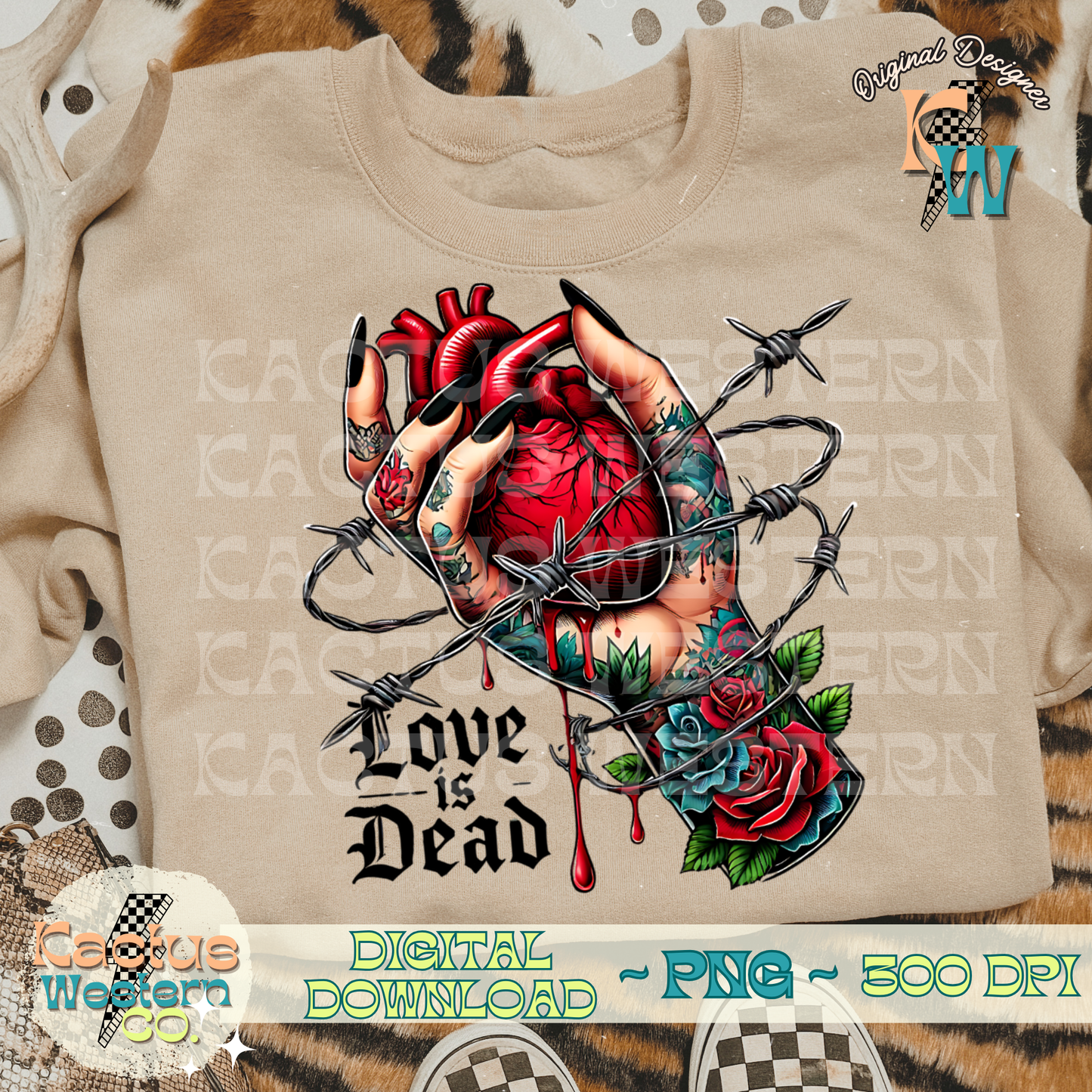 Love is Dead PNG - Digital Download