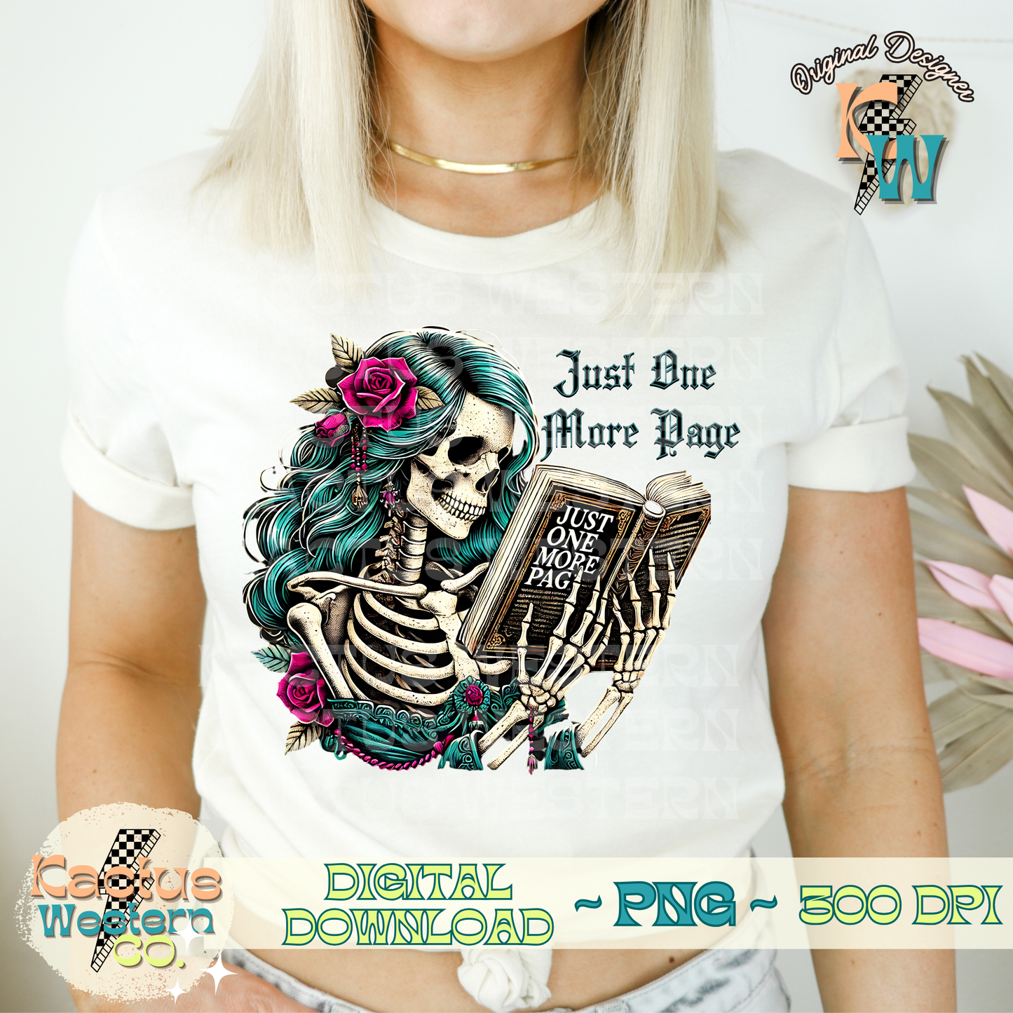 One More Page Skelly PNG - Digital Download