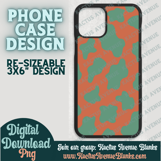 Boho Contrast Cowprint Phone Case PNG - Digital Download